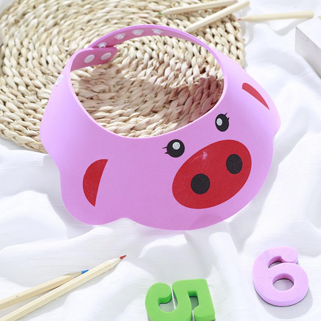 Cuffie da doccia per bambini in confezione da 2, casco di sicurezza regolabile, morbido silicone, impedisce all'acqua di penetrare negli occhi e nel viso