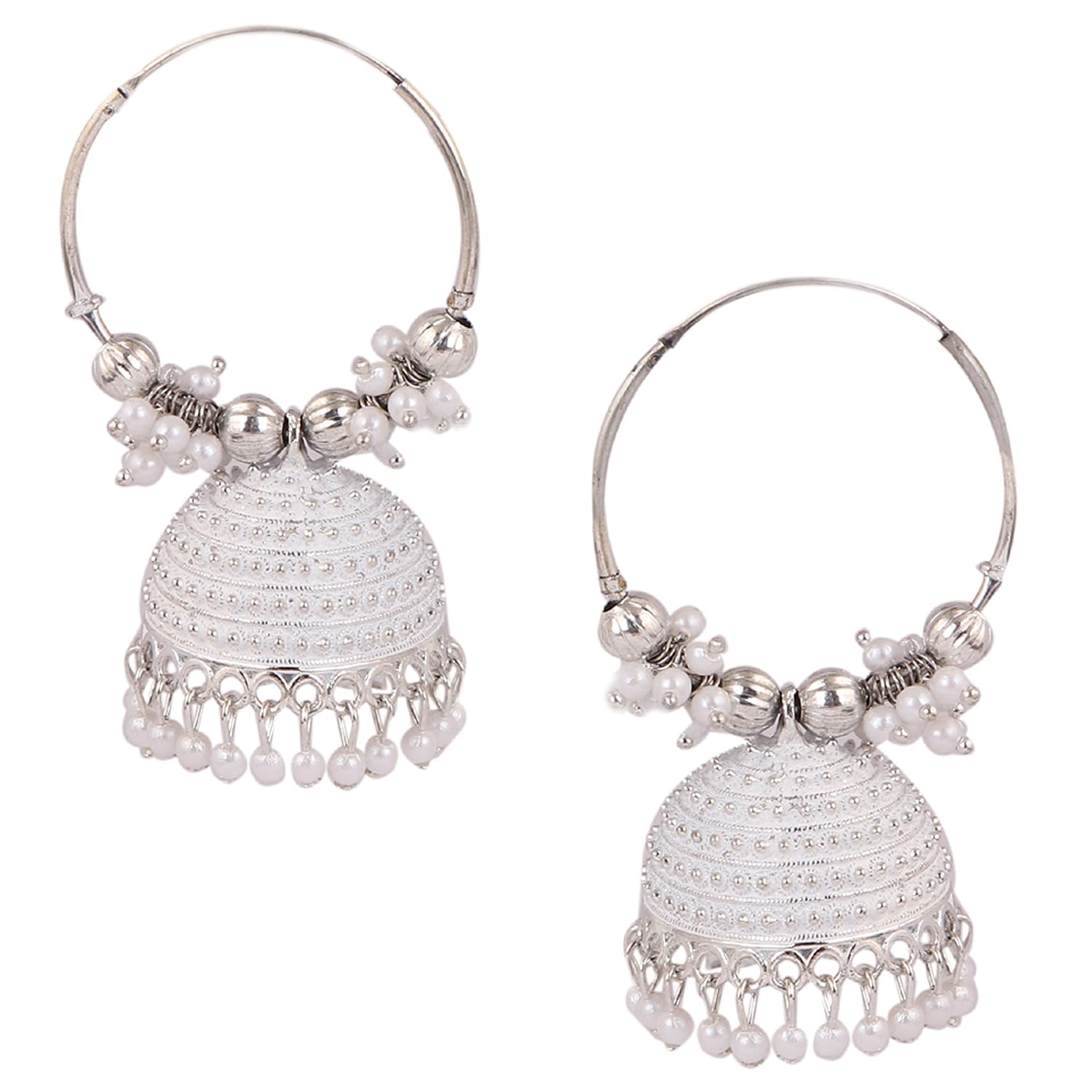 White Traditonal Ethnic Studded Gold Platted Big Oxxidize Dome Shaped Jhumka Jhumki Earrings For Women & Girls (B0D38CJBW9) Amazon Price History, Amazon Price Tracker