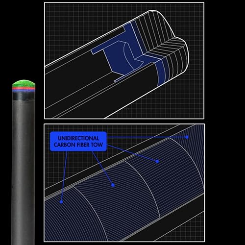 Miniatura 6 de KONLLEN Carom - Juego de taco de billar de 3 cojines con estuche (55.9 in, punta de ojo de mar de 0.472 in, junta de pasador radial, peso ajustable,