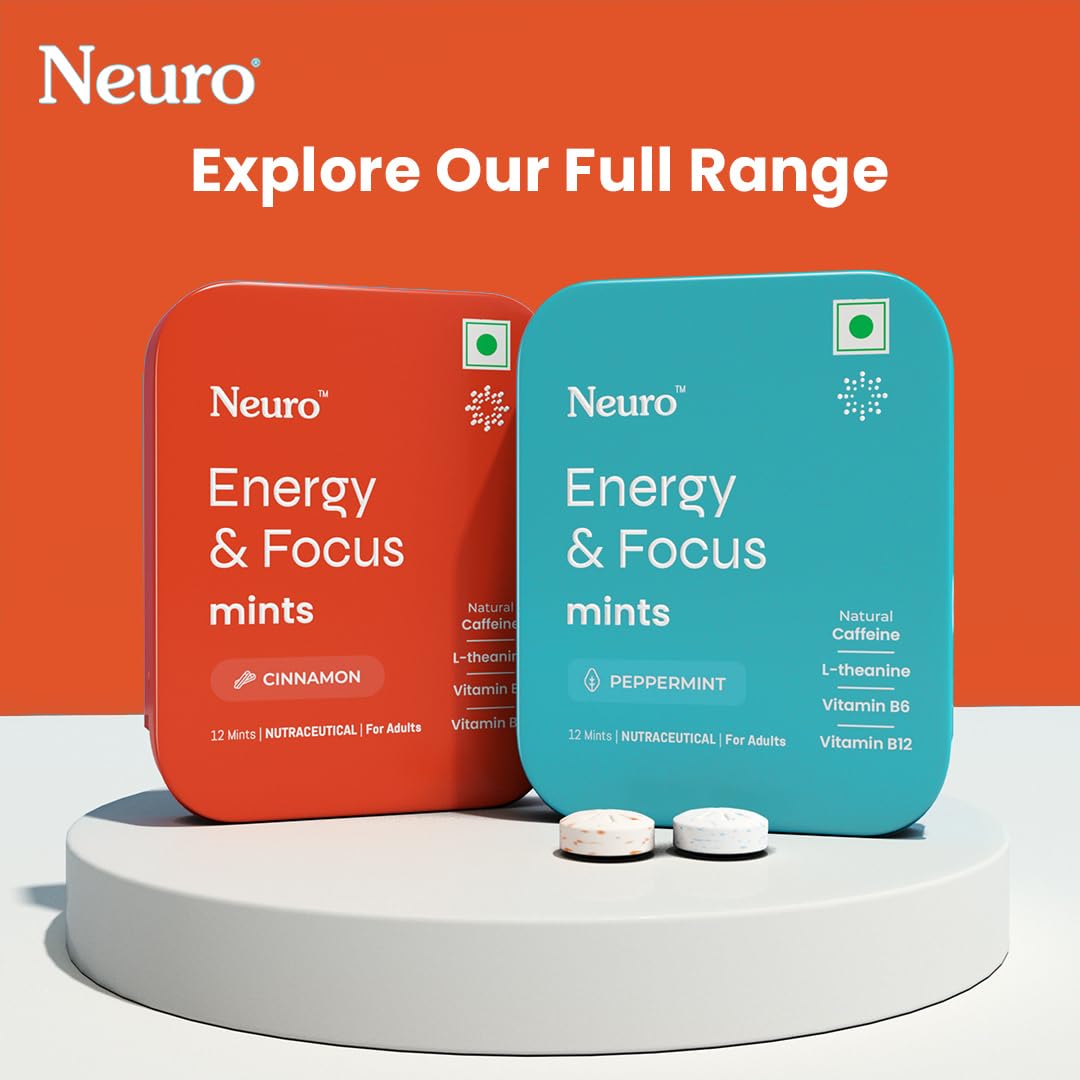 NeuroGum Energy Caffeine Mints - Sugar Free with L-theanine + Natural Caffeine + Vitamin B12 & B6 - Energy & Focus Supplement for Women & Men Vegan, Cinnamon Flavor | Pack of 1 (12 Mints) 4