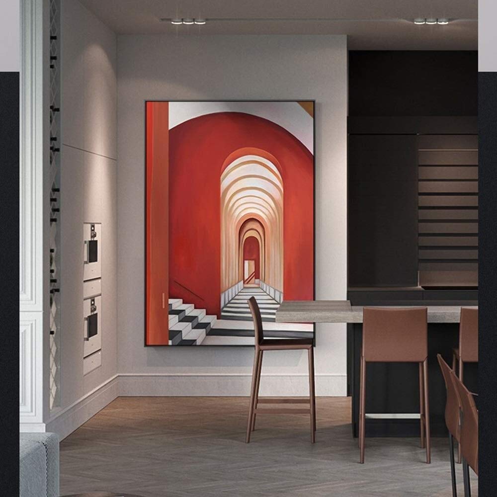 Amazon.co.jp: Zxyan 壁画 壁掛け 黒額縁北欧近代回廊抽象アールデコは