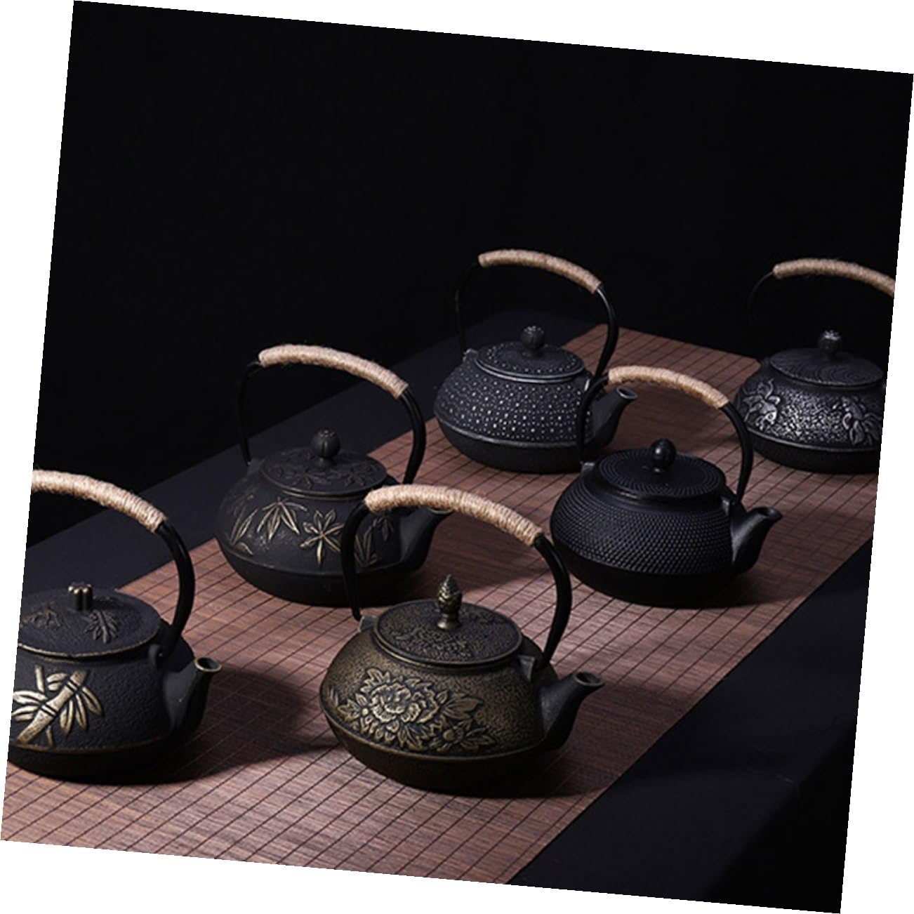 PRETYZOOM Tetera De Hierro Fundido Decorativa Diseño De Peonía Hervidor De Té Para Hogar Accesorio Para Reuniones y Celebraciones Capacidad