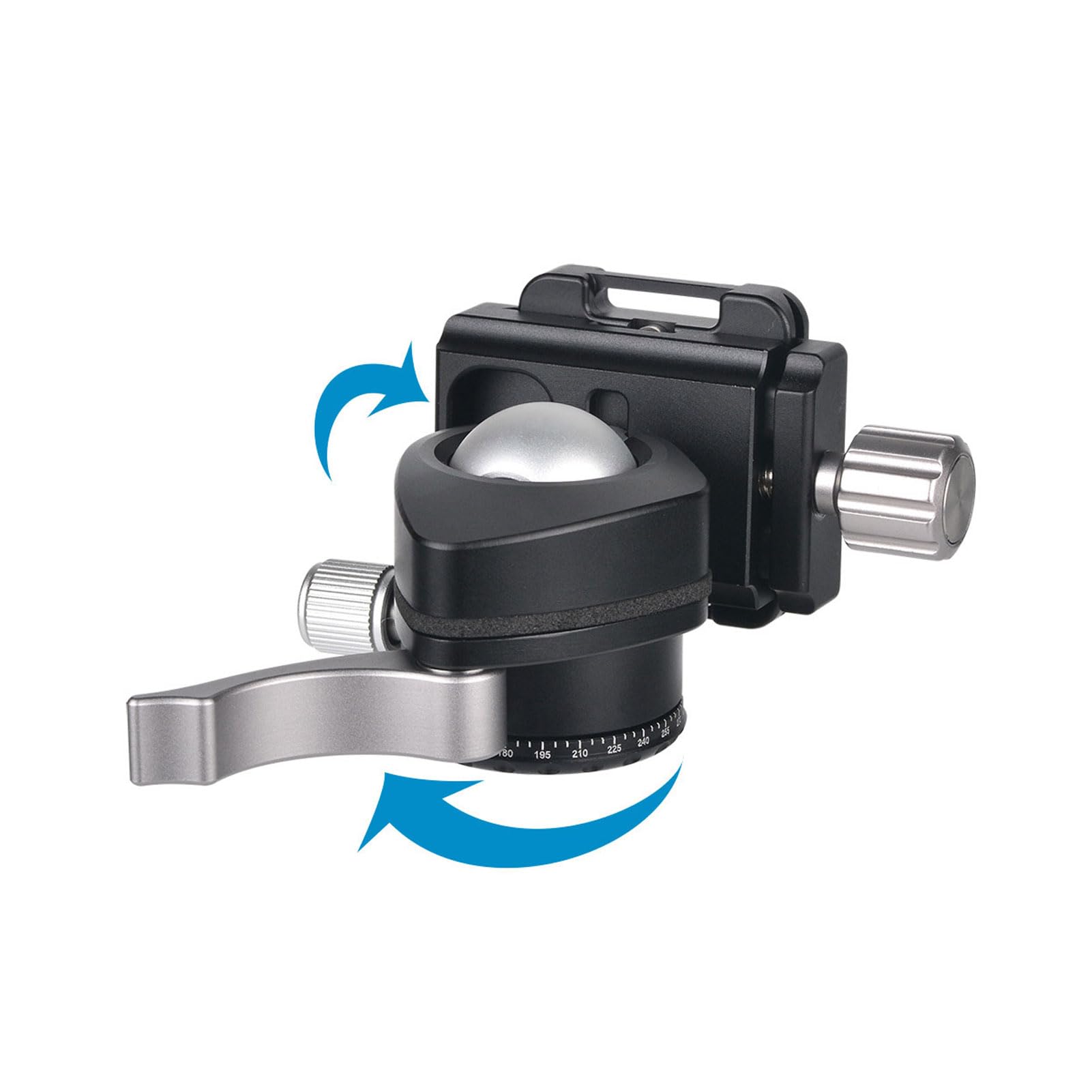 Sxhlseller Testa a Sfera per Treppiede, Testa a Sfera per Fotocamera a Sgancio Rapido da 25 Mm, Morsetto a Leva in Lega di Alluminio, con capacità di Carico di 5 Kg, per Fotografia di
