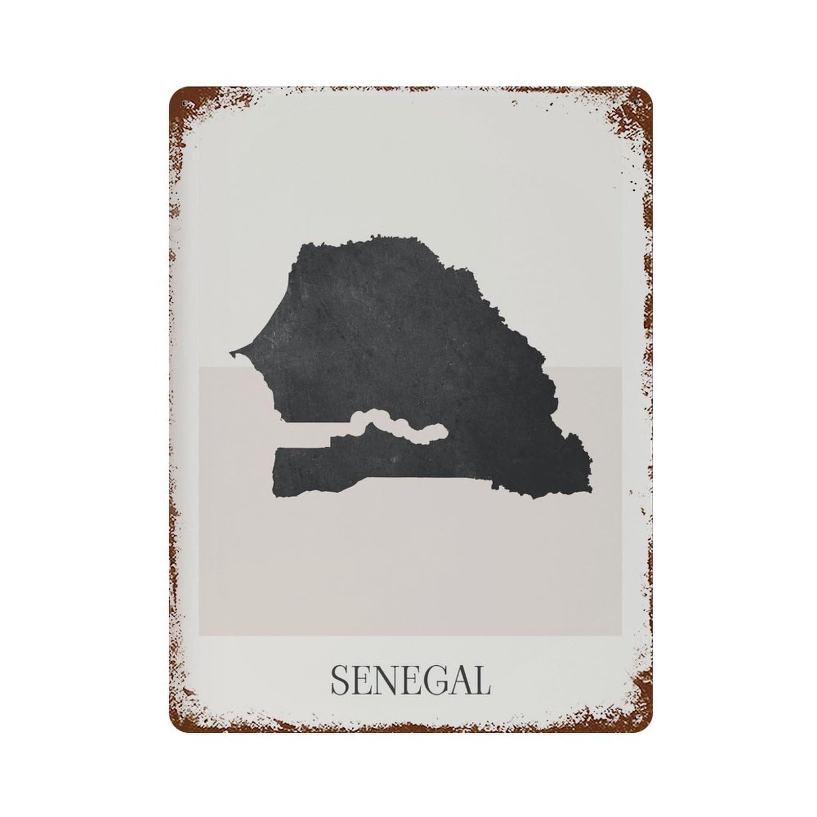 xiaoxiaoshen Senegal Map Minimalist Boho Decor For Home Or Gift Wall Decor Art Metal Tin Poster Modern Home Decor Art Home Bar Shop Decorations Vintage Sign 40x30cm