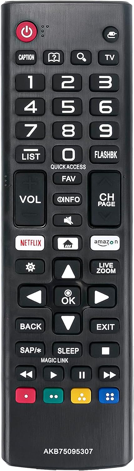 AKB75095307 Replace LG Remote fit for LG TV 43UJ6300 43UJ6050 43UJ6350 49UJ6300 49UJ6050 32LJ550M 32LJ550M-UB 65UJ6300-UA 75UJ6520 55UJ6520 43UJ6200 49UJ6200 55UJ6200 65UJ6200 49UJ620M 43UJ6500-UB