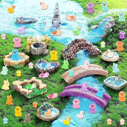 Figurines d'animaux miniatures en résine de décoration pour salon et étagère