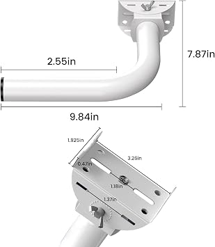 Universal Wireless Bridge Bracket Mount, ubiquiti Wireless Bridge, Pole Mount for Point-to-Point AP Access, Adjustable Bracket for Wall, Eave or Roof Mounting(2 Pack)