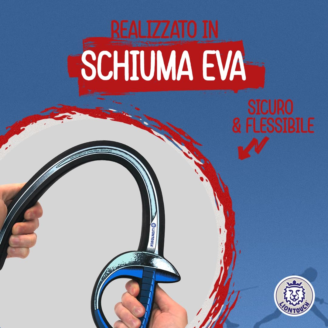 Liontouch - 2 Sciabole da Scherma Blu/Rossa |per Ragazzi/e da 3 + | Giocattolo in Gommapiuma, Design Realistico | Introduzione Sicura Divertente alla Scherma e Arma da Pratica per Giovani Schermidori