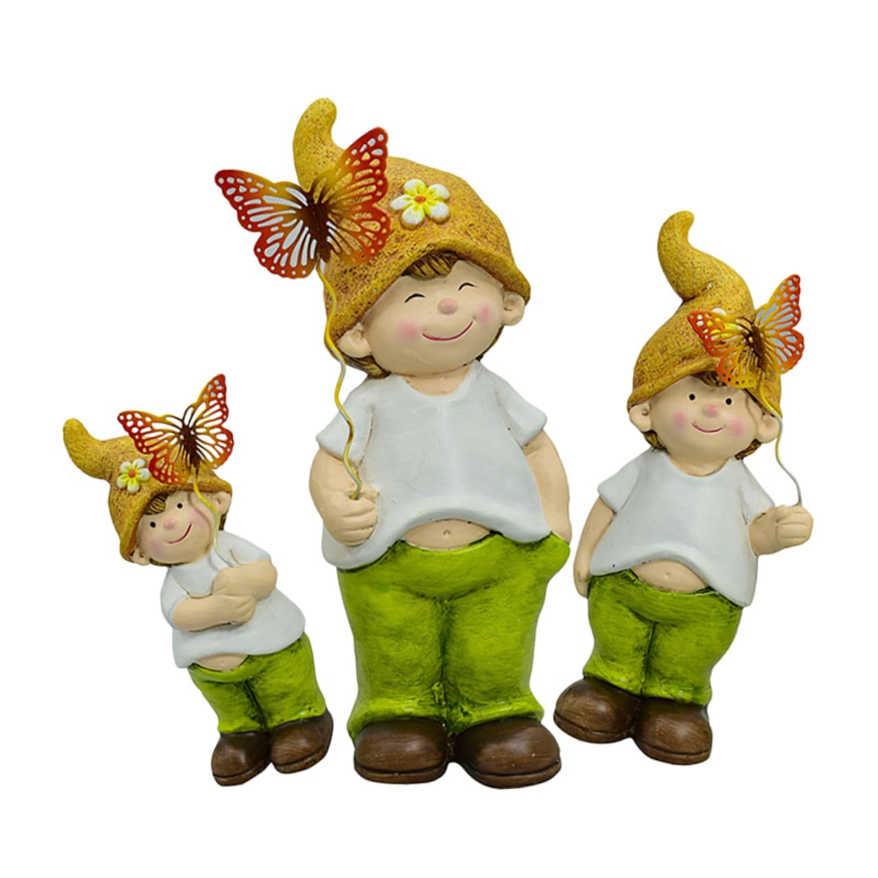 3kawałki Ceramiczna Figurka Krasnala Ogrodowego Urocza Ozdoba Do Ogrodu Patio Trawnika i Dziedzińca Idealna Do Dekoracji Przestrzeni Zewnętrznych