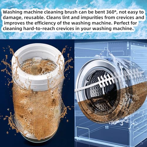 Image of Washing Machine Cleaning Brush, Front Load Washer Cleaner Brush Load Washer Cleaner Drum Washing Machine Cleaning Tools Drum Washing Machine Cleaning Brush for Slot and Flat Surfaces 2 Pcs