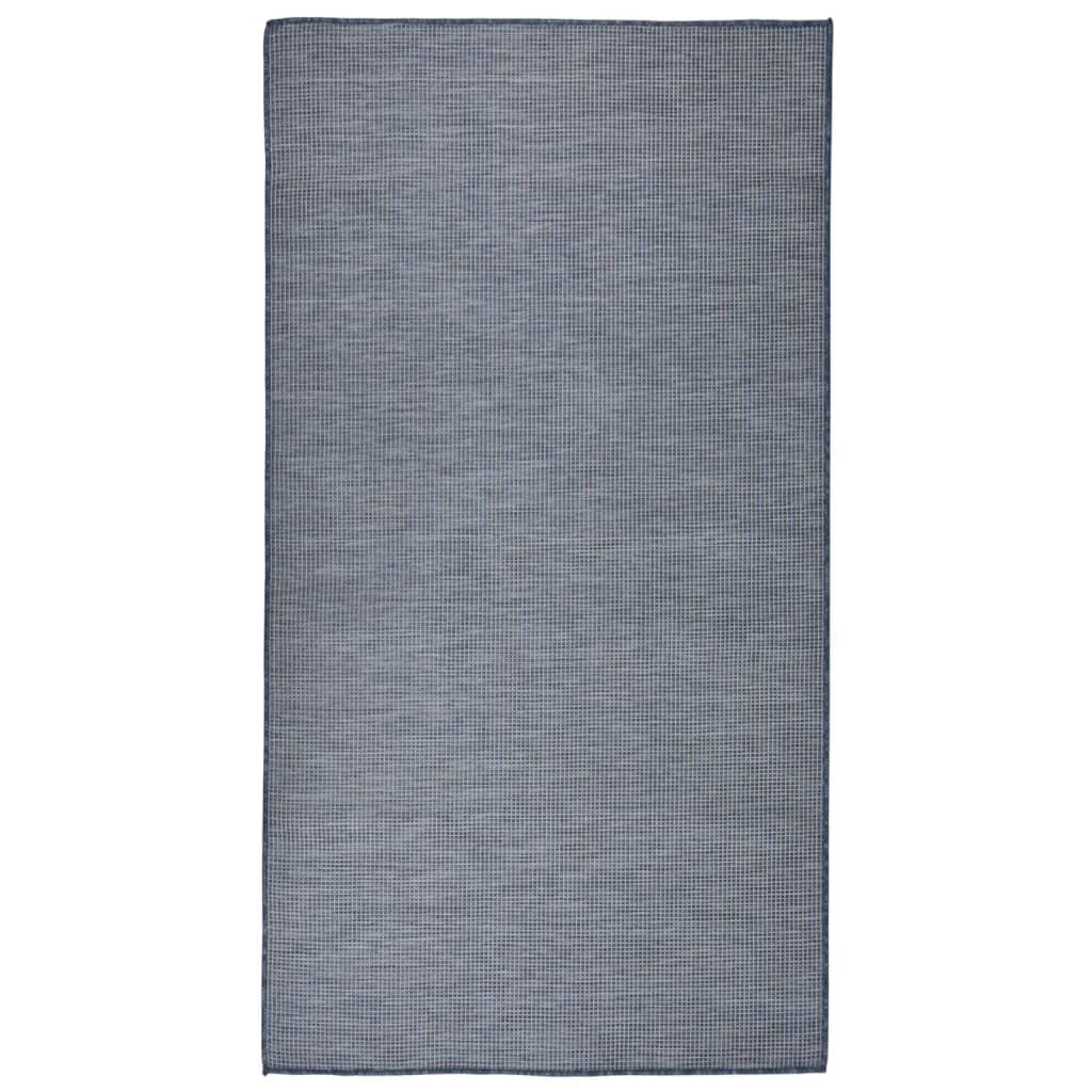 Tapis extérieur résistant aux intempéries bleu 80x150 cm tapis de balcon tissé plat
