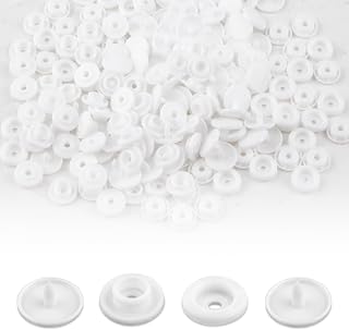 100 Sets T5 Plastic Snaps No-Sew Snap Buttons for Sewing and Crafting Snap Fastener Setter for Clothing Diapers Bibs Rain Coat Crafts
