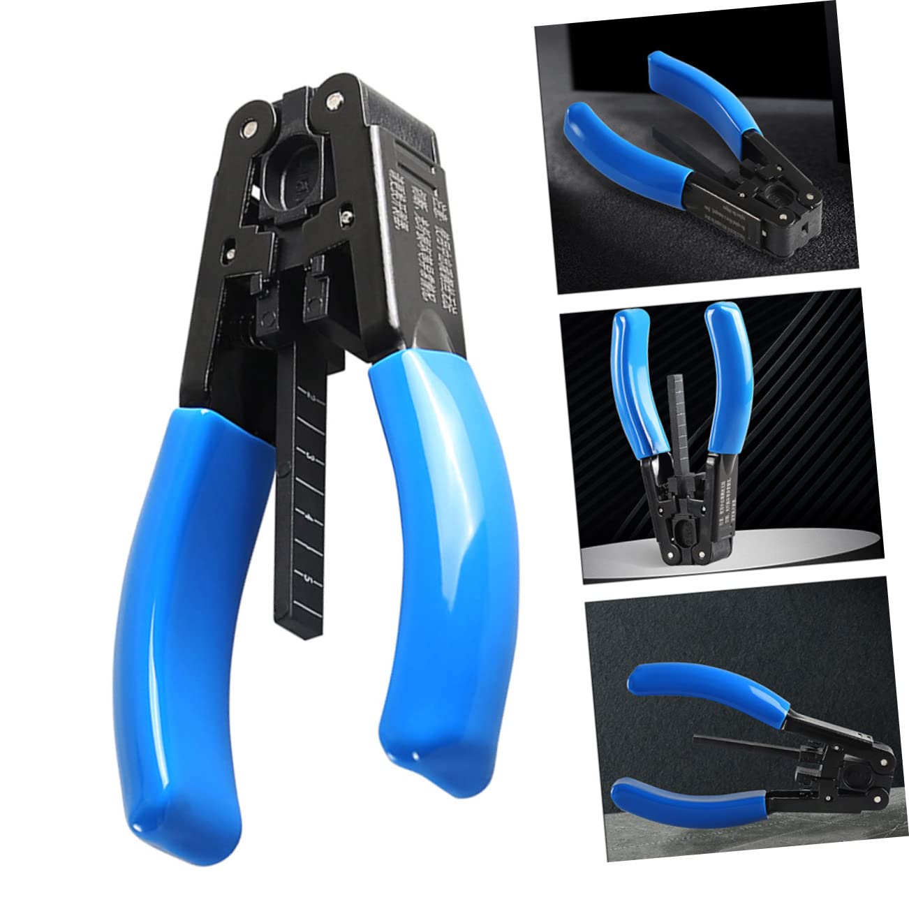 Operitacx 2 Piezas Pelador de fibra óptica cable engarzadores de alambre strippers ser Multifunción herramienta manual para pelar herramienta de compresión coaxial
