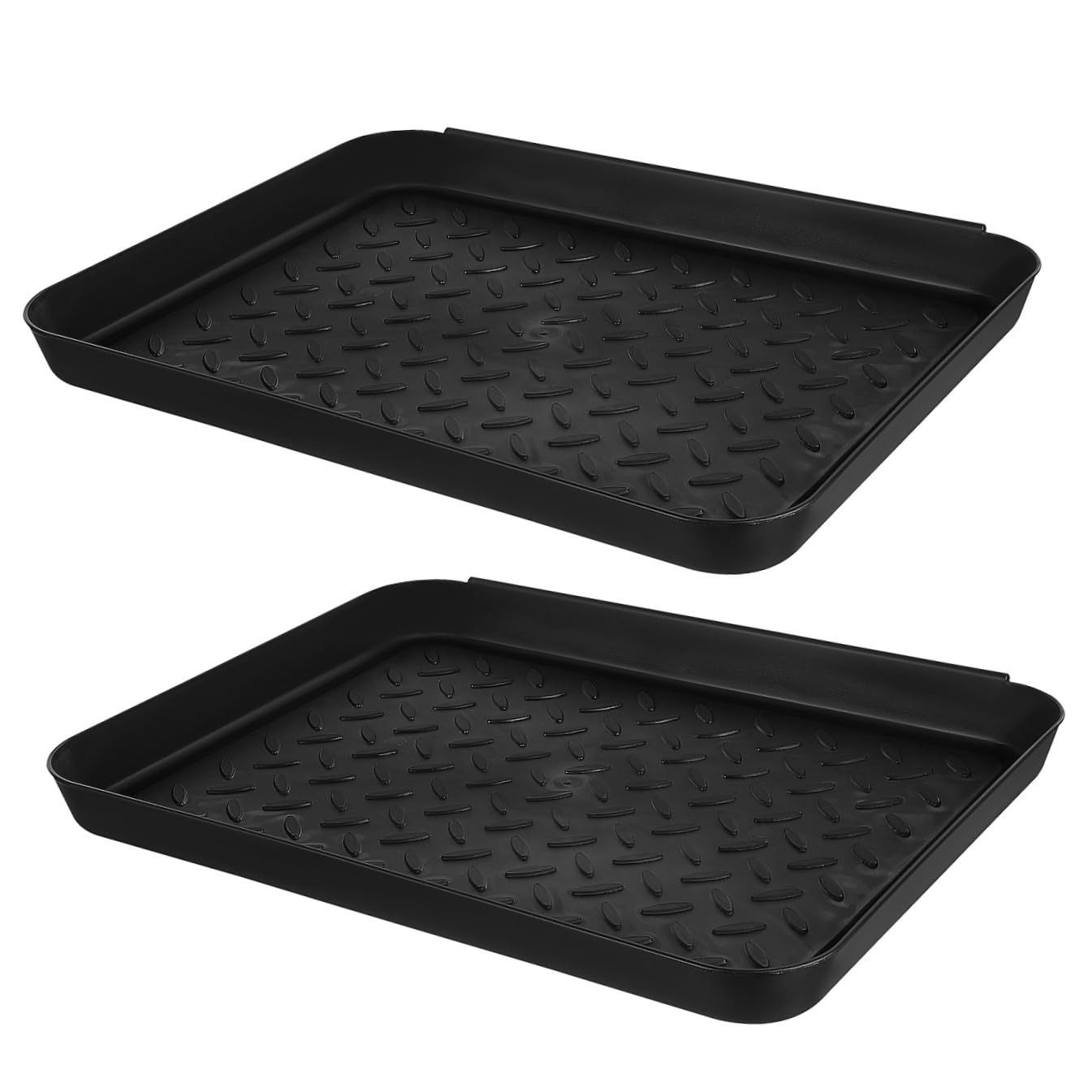 Plateau à chaussures polyvalent en plastique noir UKCOCO - Lot de 2