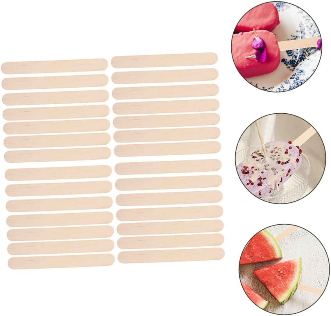 10packs Natural Wooden Ice Pop Sticks for DIY Crafts Unfinished Ice Cream Sticks Smooth Surface Safe for Boy Girl for Art Projects and Classroom Activities