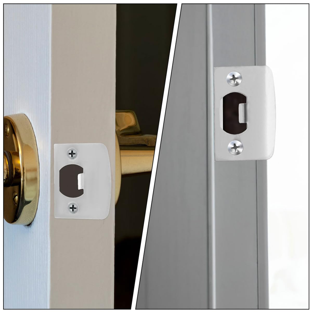 POPETPOP 5 Ensembles Guide De Verrouillage De Porte Gâche Portes Plaque De Renfort De Porte D'Entrée Plaque De Porte Butées De Porte Lourdes Loquet De Sécurité Plaque De 4 pièces * 5