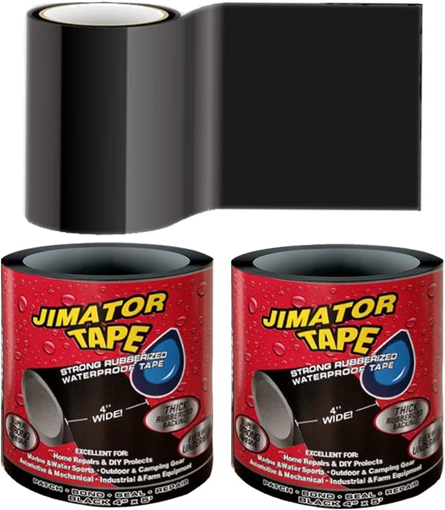 Nastro Impermeabile 2 Rotoli Nastro Sigillante Impermeabile, Nastro Adesivo di Riparazione con Perdita di PVC,Nastro Telato per Riparazioni,Nastro impermeabile nero