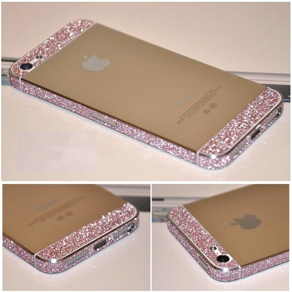 Bumper Side Luxury Glitter Bling Sticker Skin for Iphone 5 Pink Color