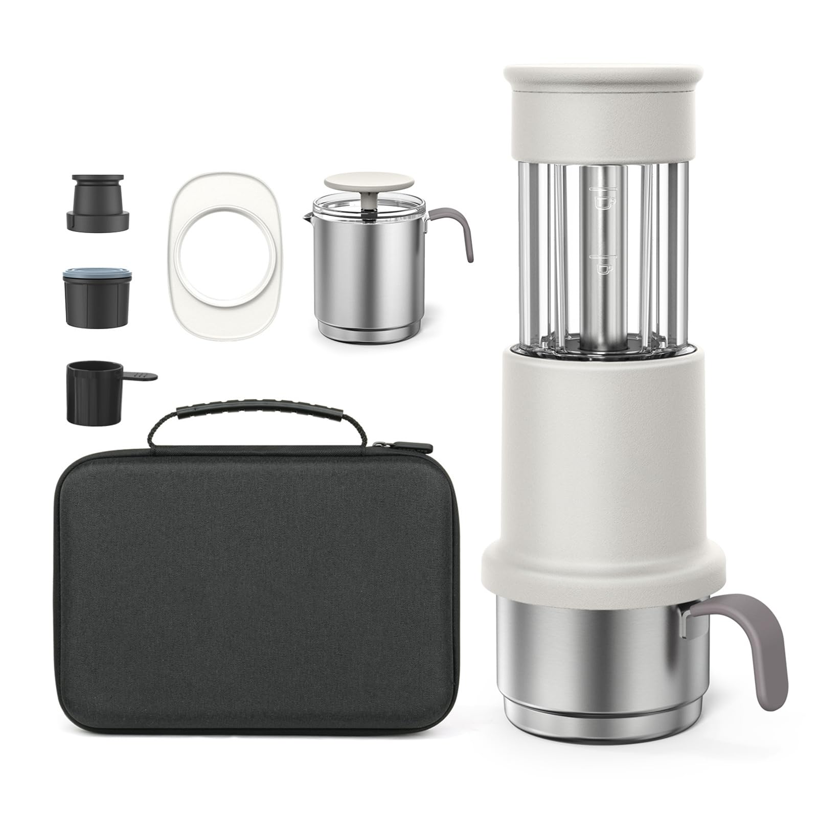Máquina de café expreso portátil,Cafetera Portátil Cápsula de Espresso 3 en 1, Operación Manual, Mini Cafetera de 10-15 Bares, Máquina Café pequeña para Viajes, Camping