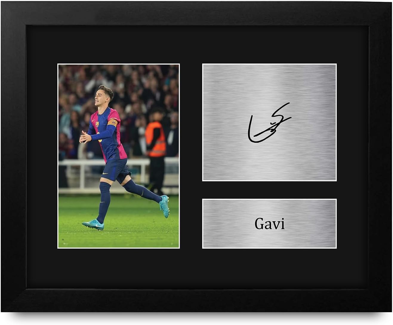HWC Trading Gavi Barcelona Gifts Printed Signed Autograph Picture for Soccer Fans and Supporters - US Letter Framed