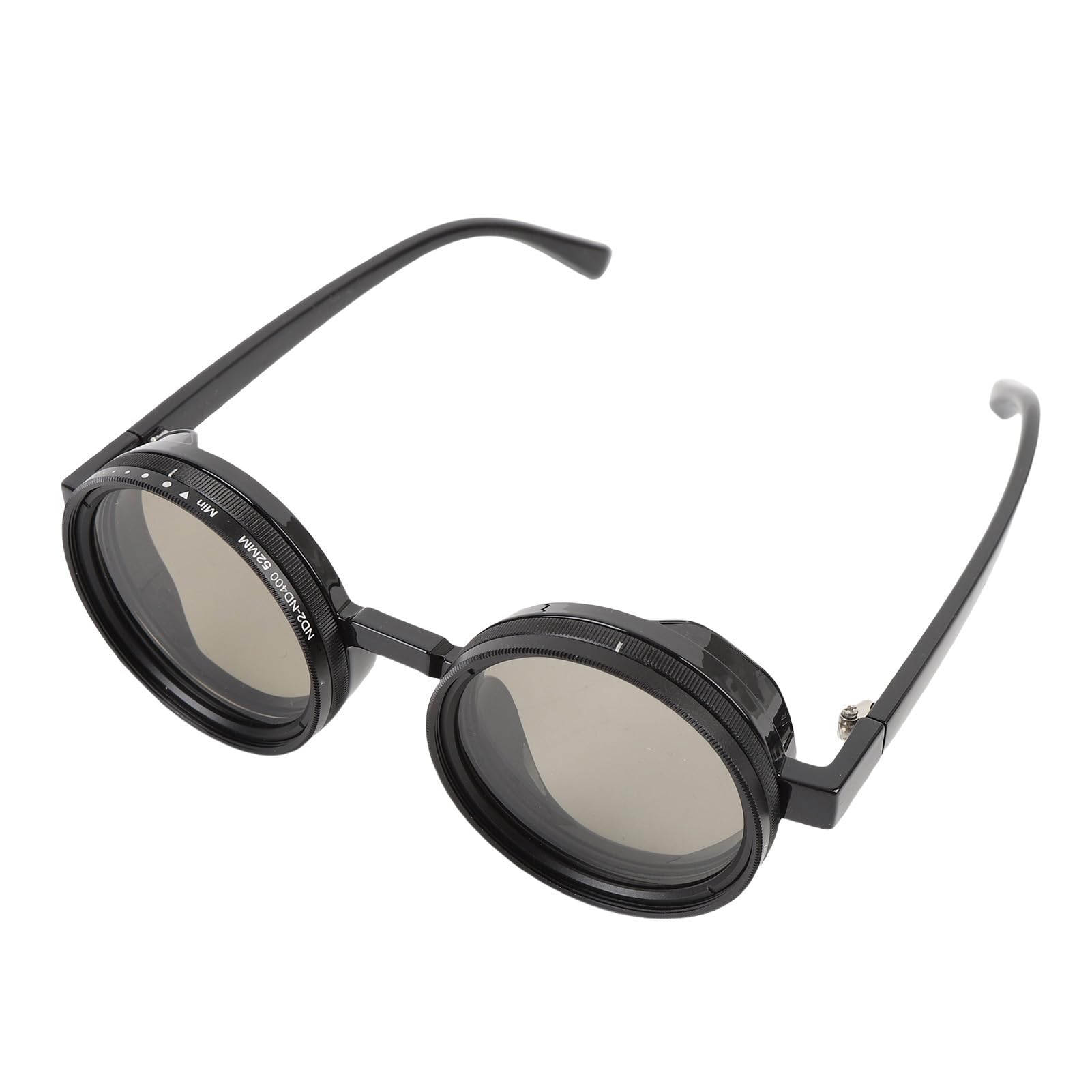 Generic Regulowane Okulary Przeciwsłoneczne ND2-400 z Filtrem Okrągłe Polaryzacyjne Szare Okulary Wędkarskie do Eksploracji na świeżym Powietrzu, PC Metal