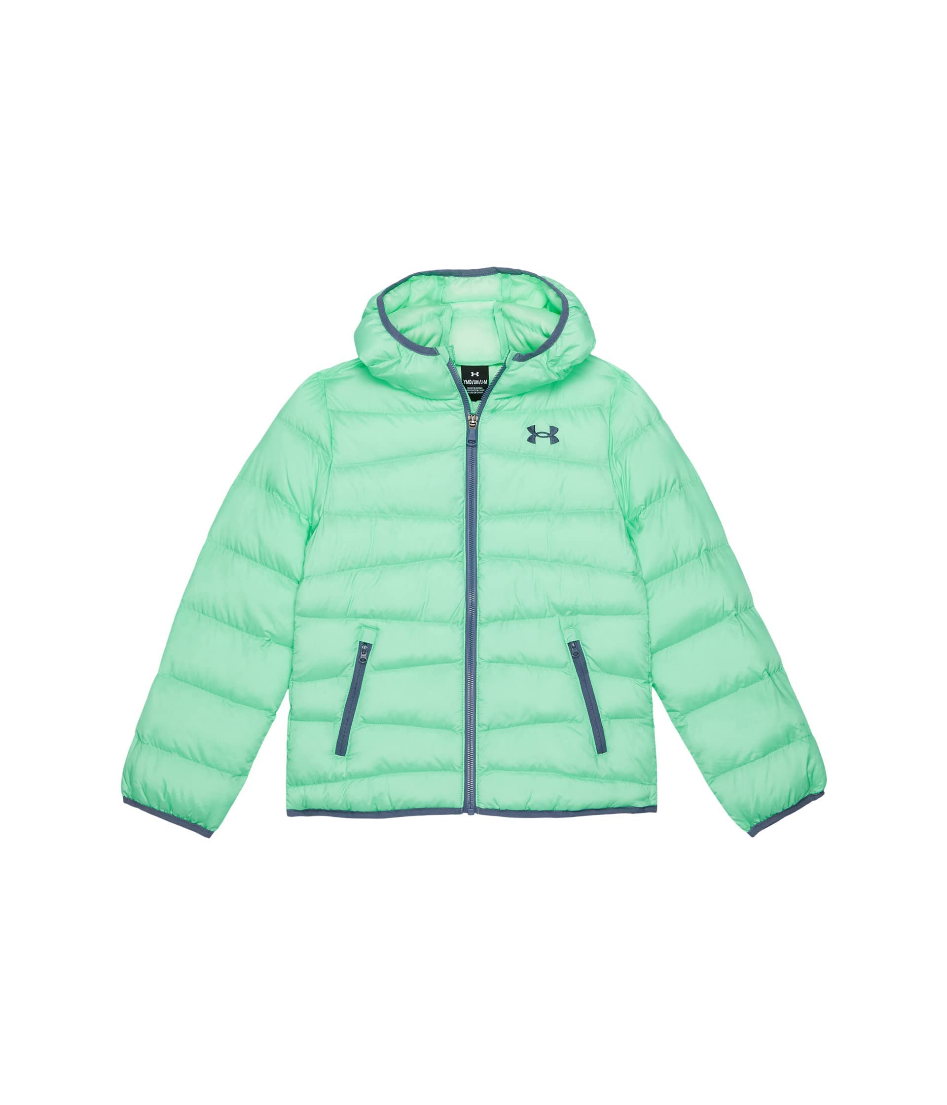 Under Armour girls Prime Puffer, Front Pockets &amp; Hooded Back, Lightweight Water Repellant, Lunar Green, X-Large US