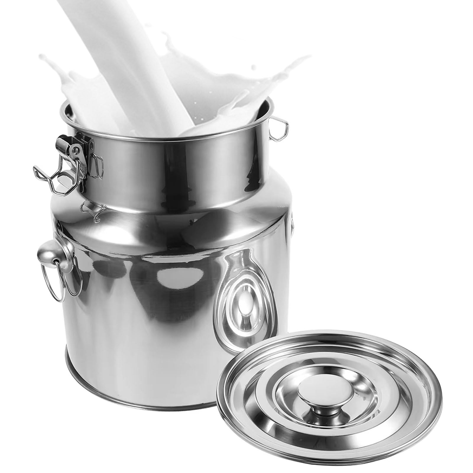 Lechera de acero inoxidable, recipiente hermético con tapa, jarra de almacenamiento para leche, vino, aceite, cocina, 11 L, cubo de leche duradero para conservación de alimentos