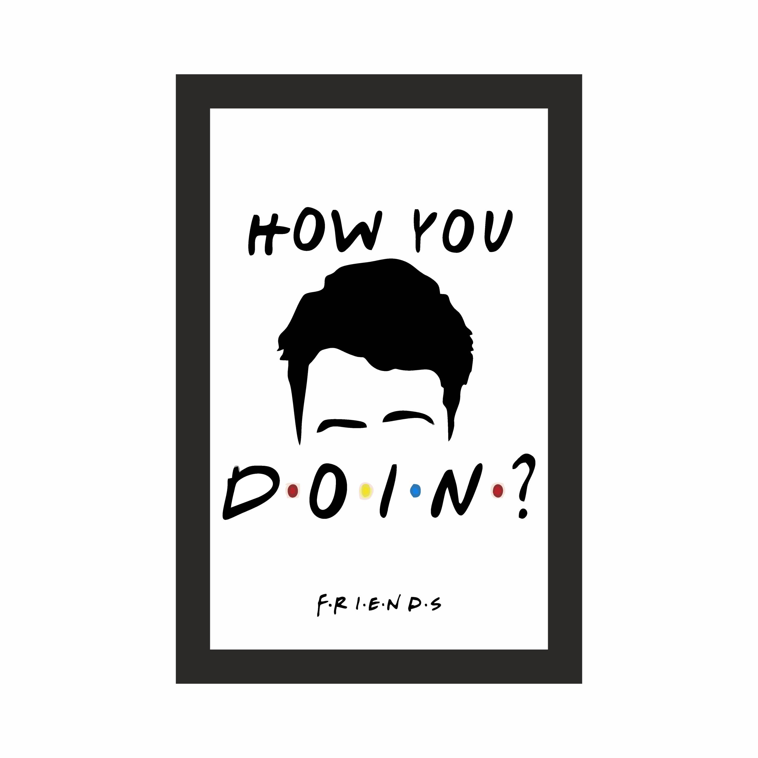 Friends Joey Minimal How You Doin Photo Frame A4 Black – view 3