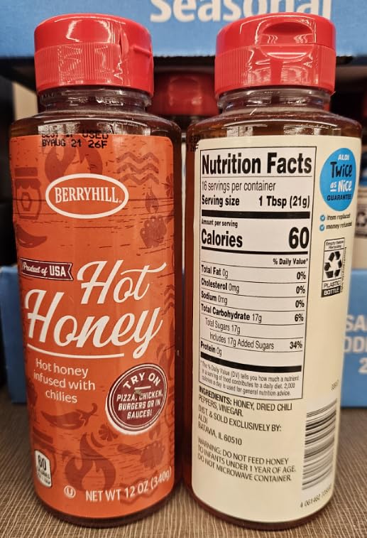Berry-hill Hot Honey Infused with Chilies 12oz 340g (Two Bottles)
