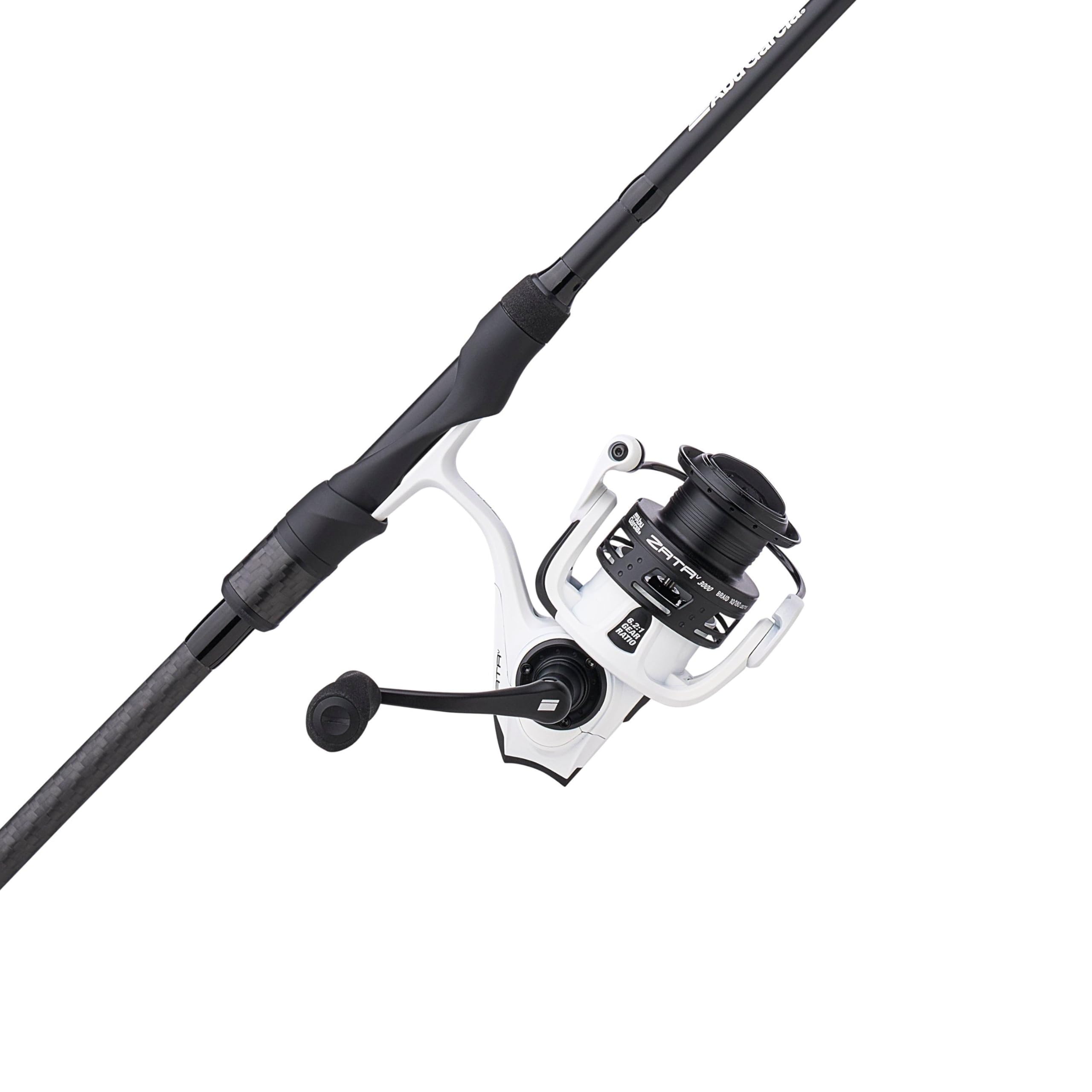 Abu Garcia 7' Veritas Spinning Reel and Fishing Rod Combo, Smooth Operation Reel with 10 Stainless Steel Ball Bearings, Carbon Matrix Drag System, Graphite + Powerlux 100 Rod Blank