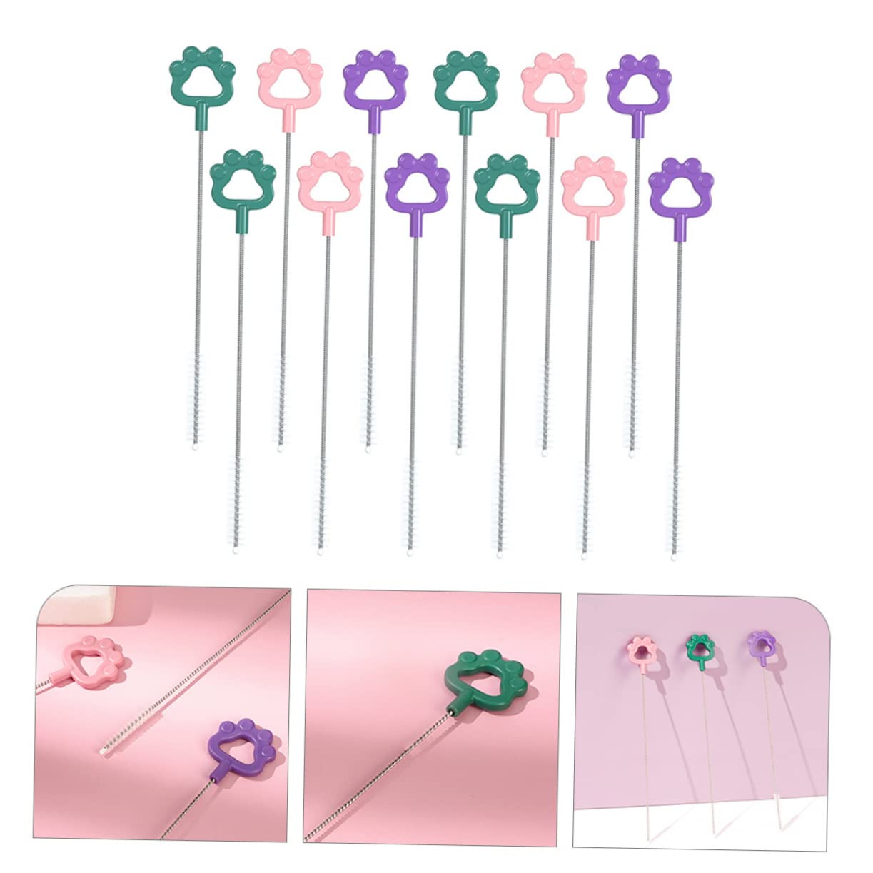 MAGICLULU 3 Set Di Spazzole Per La Pulizia Della Cannuccia Del Biberon Kit Di Spazzole Per La Pulizia Della Cannuccia Multiuso 12 Pezzi*3
