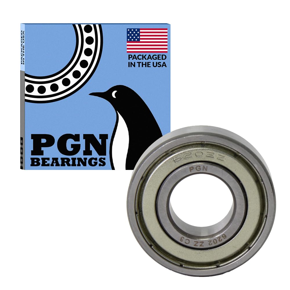 PGN (30 Pack) 6202-ZZ Bearing - Lubricated Chrome Steel Sealed Ball Bearing - 15x35x11mm Bearings with Metal Shield & High RPM Support