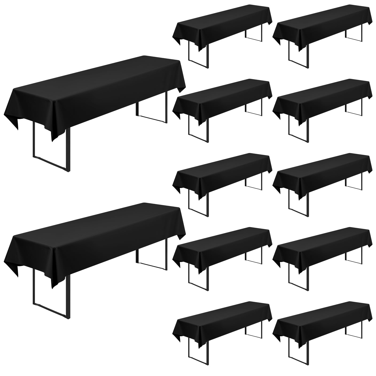 Nappes pour tables à bière extensibles noires et ultra résistantes en lot de 12