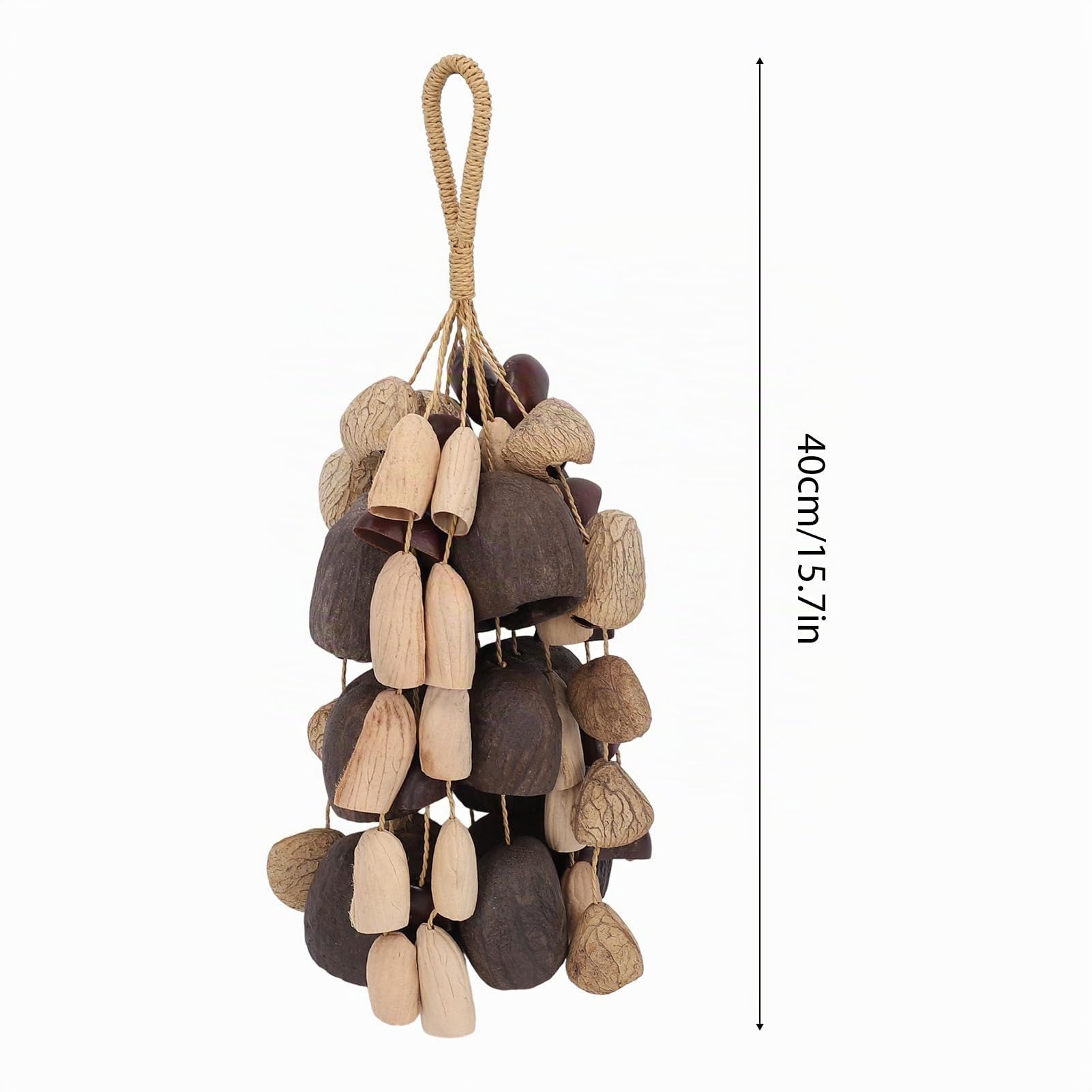 Handgemachtes Naturschalen Windspiel Zusammengesetzt von 54 Naturschalen Yoga Meditationsinstrument 4 Muscheltypen Muschelrassel Innen- und Außen Dekor für Klangentspannung
