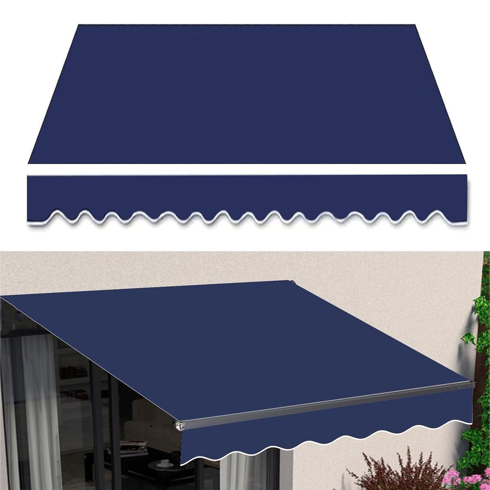 Toldo retráctil manual de poliéster pesado 280g para puertas de patios