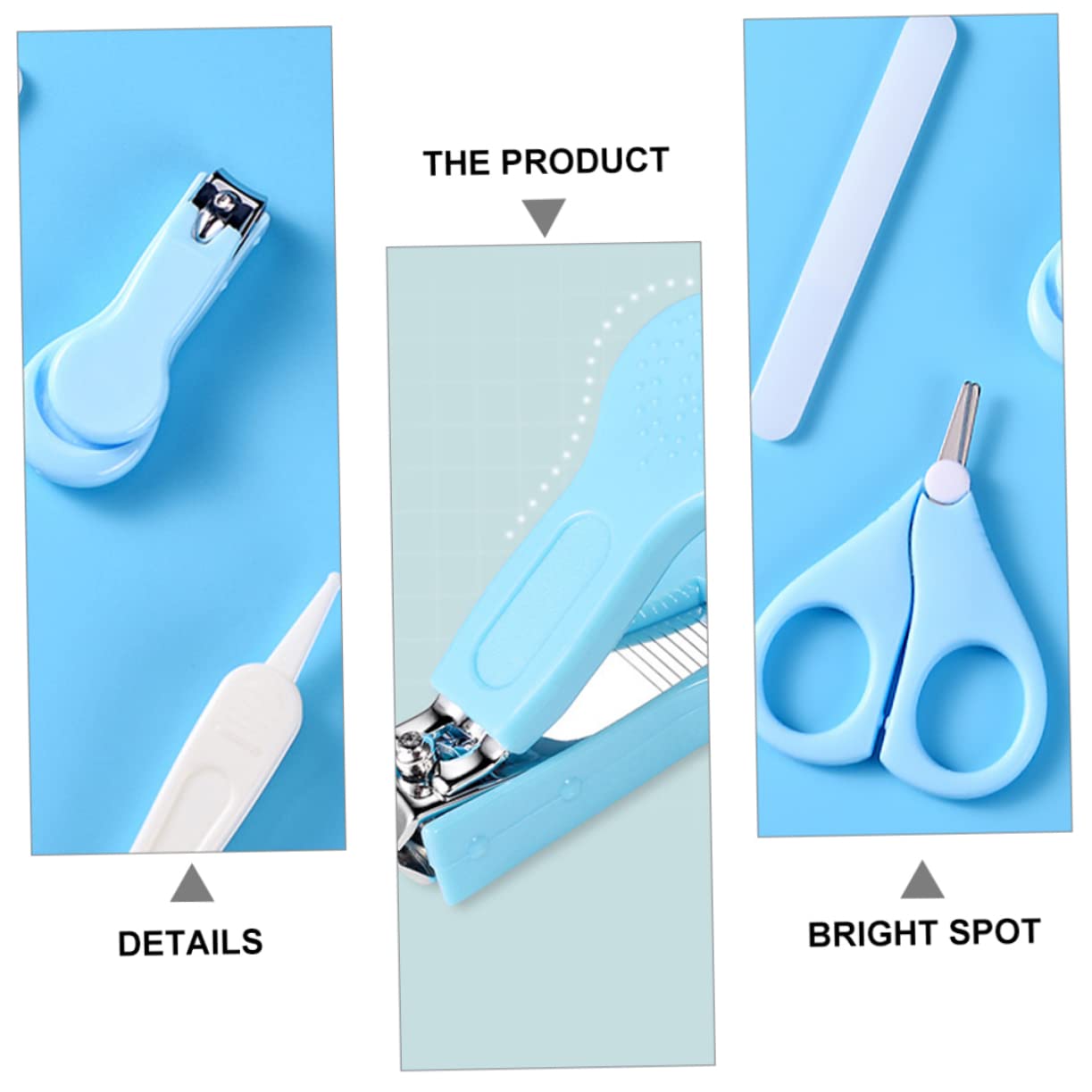 Hohopeti Infant Nail Care Kit Baby Nail Clippers Set Scissors File for Tiny Fingers