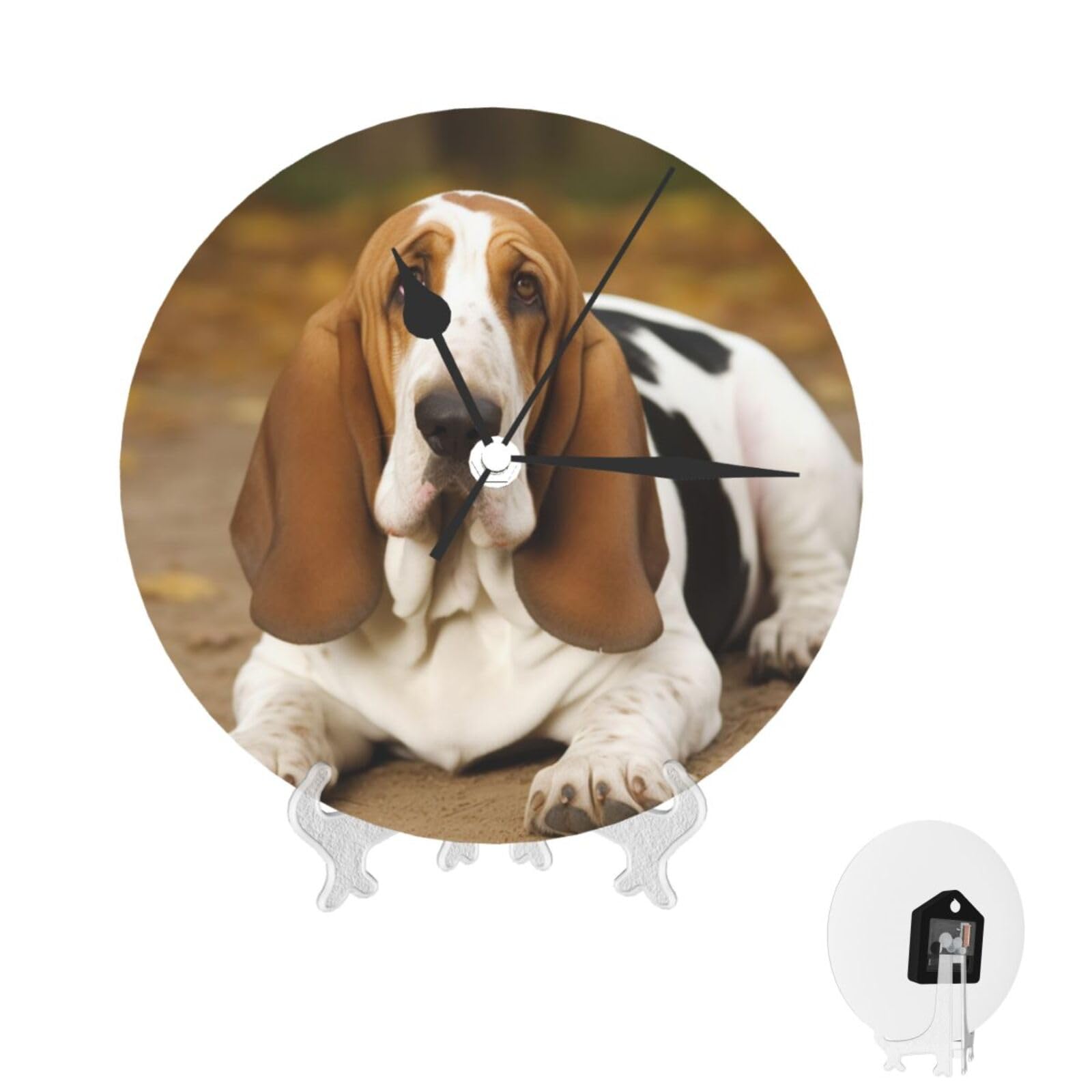 Horloge muette Basset Hound sans tic-tac pour retrouver le calme