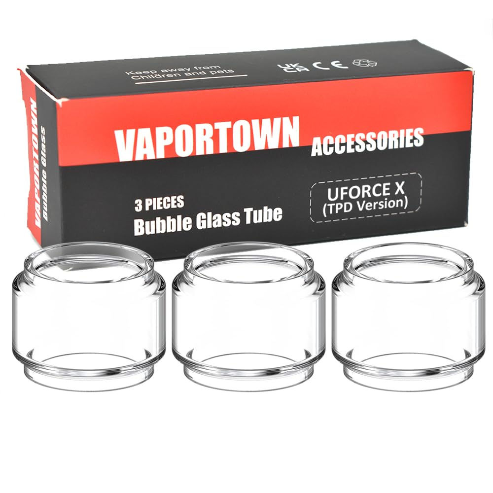 Vaportown 3X Bubble Glass Tube for VOOPOO UFORCE X Tank Replacement  Extension Bulb Glass for Drag