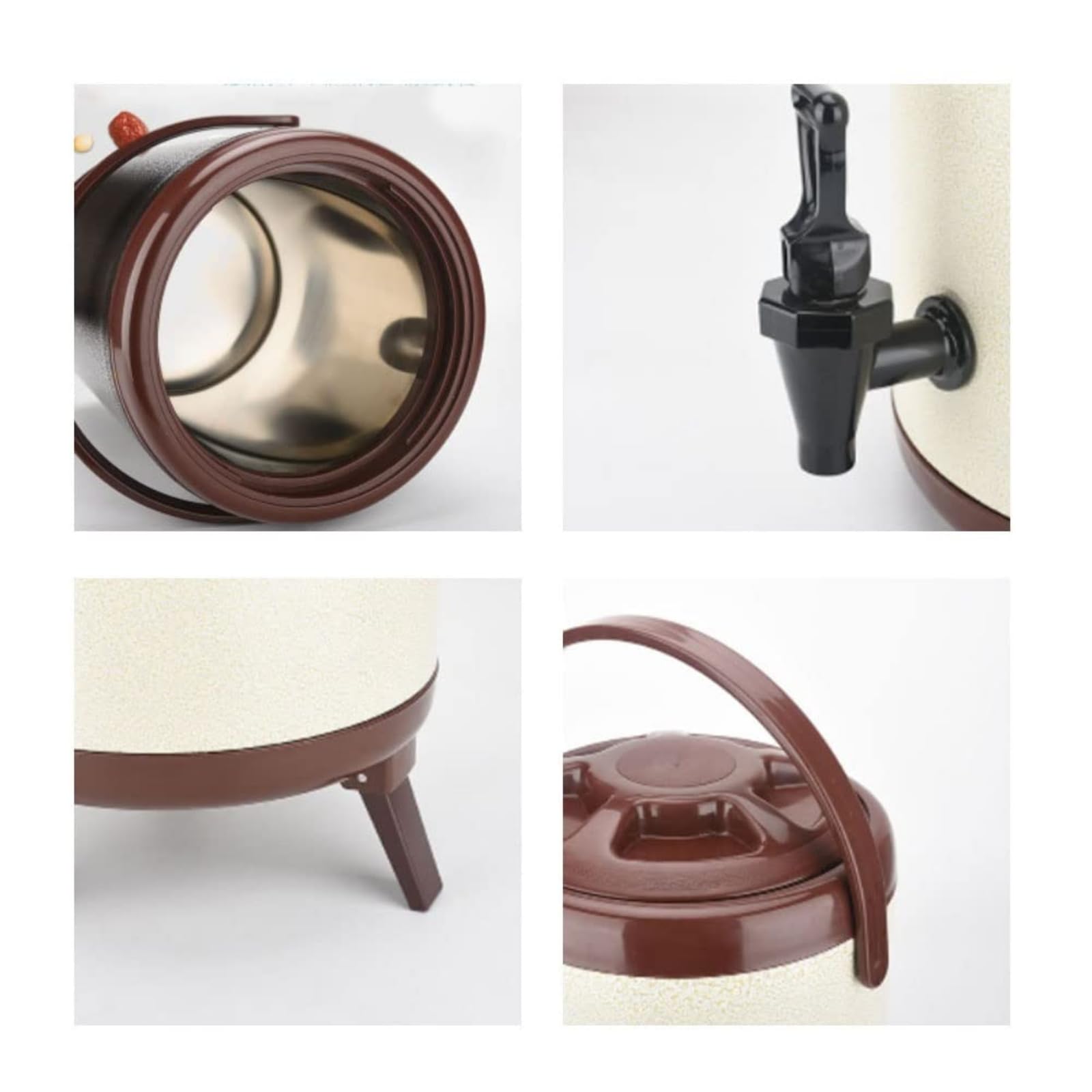 Distributori Di Acqua Calda, Urna Da Caffè Isolata, Distributore Di Bevande A Doppia Parete Isolata, Distributore Di Bevande Calde E Fredde, Distributore Di Bevande Con Rubinetto/Nero/6L, Marrone 12L