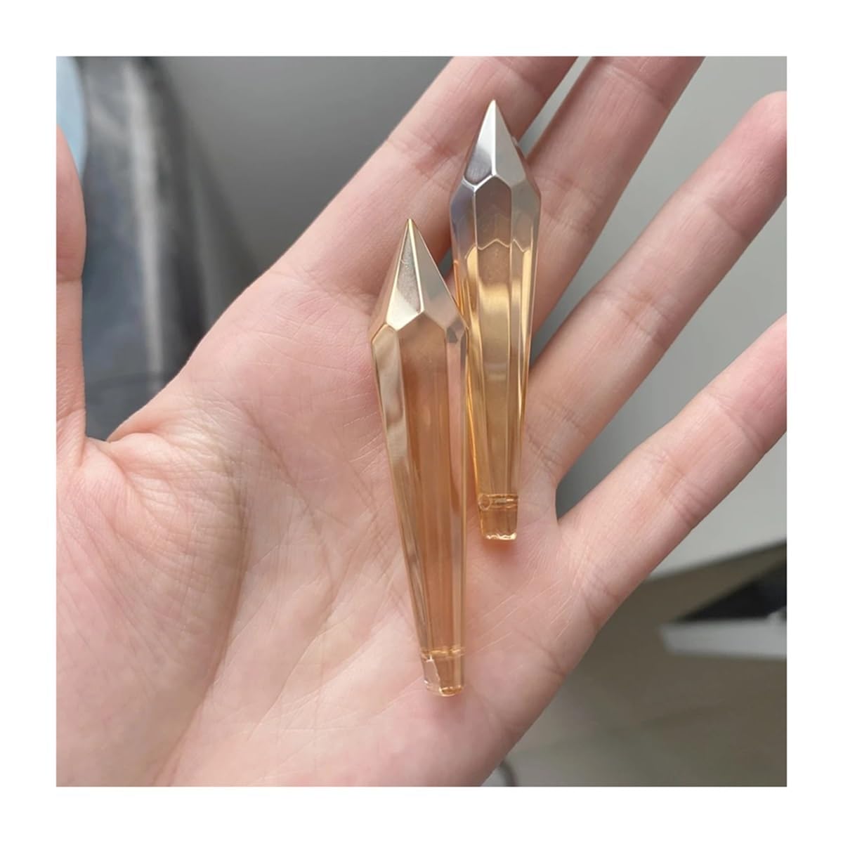 Crystal Chandelier Prism, Sun Catcher, 10pcs 38mm/63mm/76mm/80mm Gold Champagne Crystal Prism Chandeliers Glass Icicle U Drop Pendant For Home Decoration(80mm)