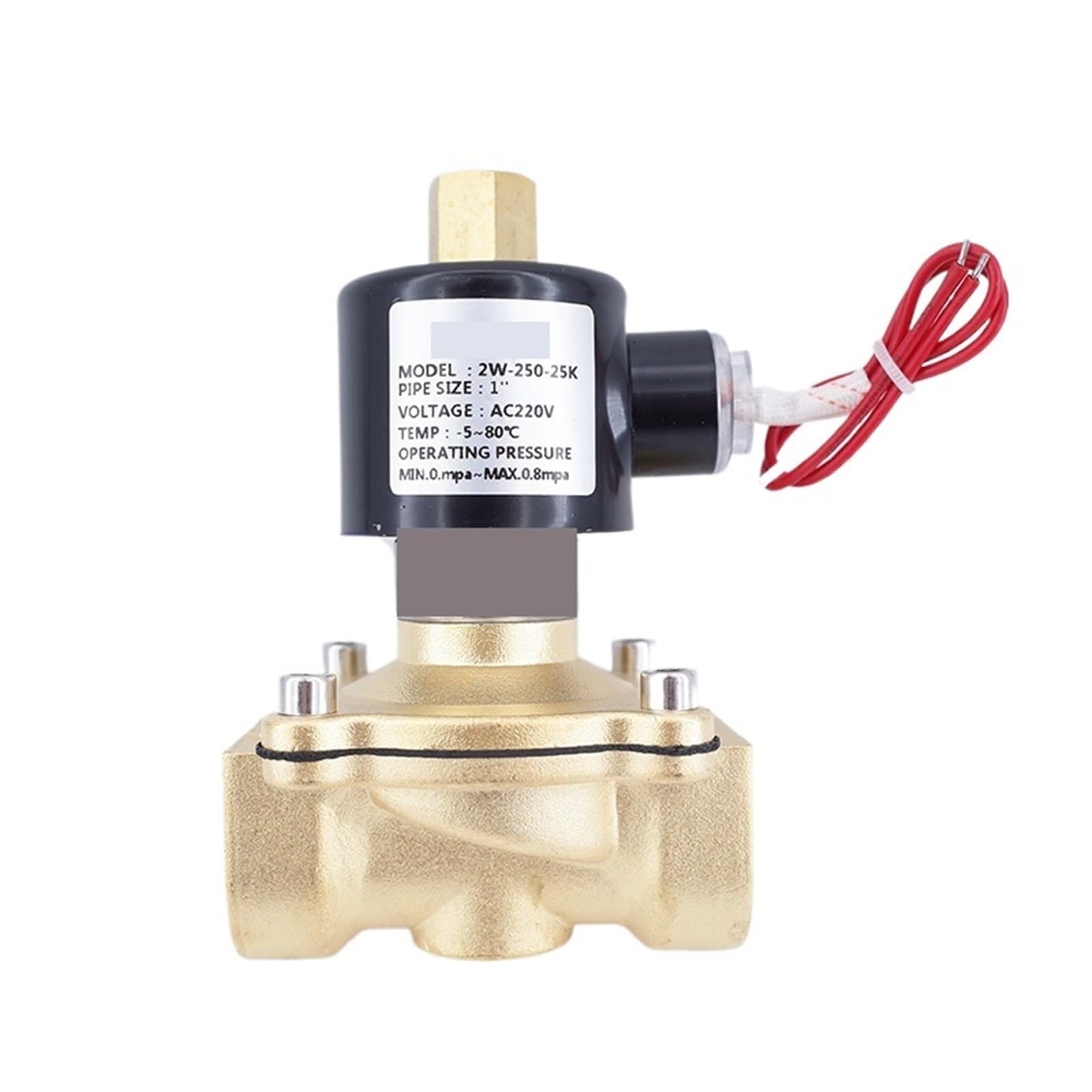 2 Way Orifice 25mm G1 Brass Normally Open Solenoid Valve(DC24V)