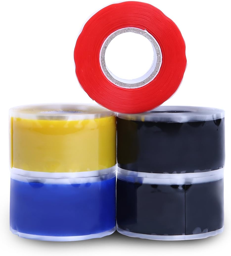 Colorful 10' x 1" Self-Fusing Silicone Rubber Tape Colorful tape, Pack of 5