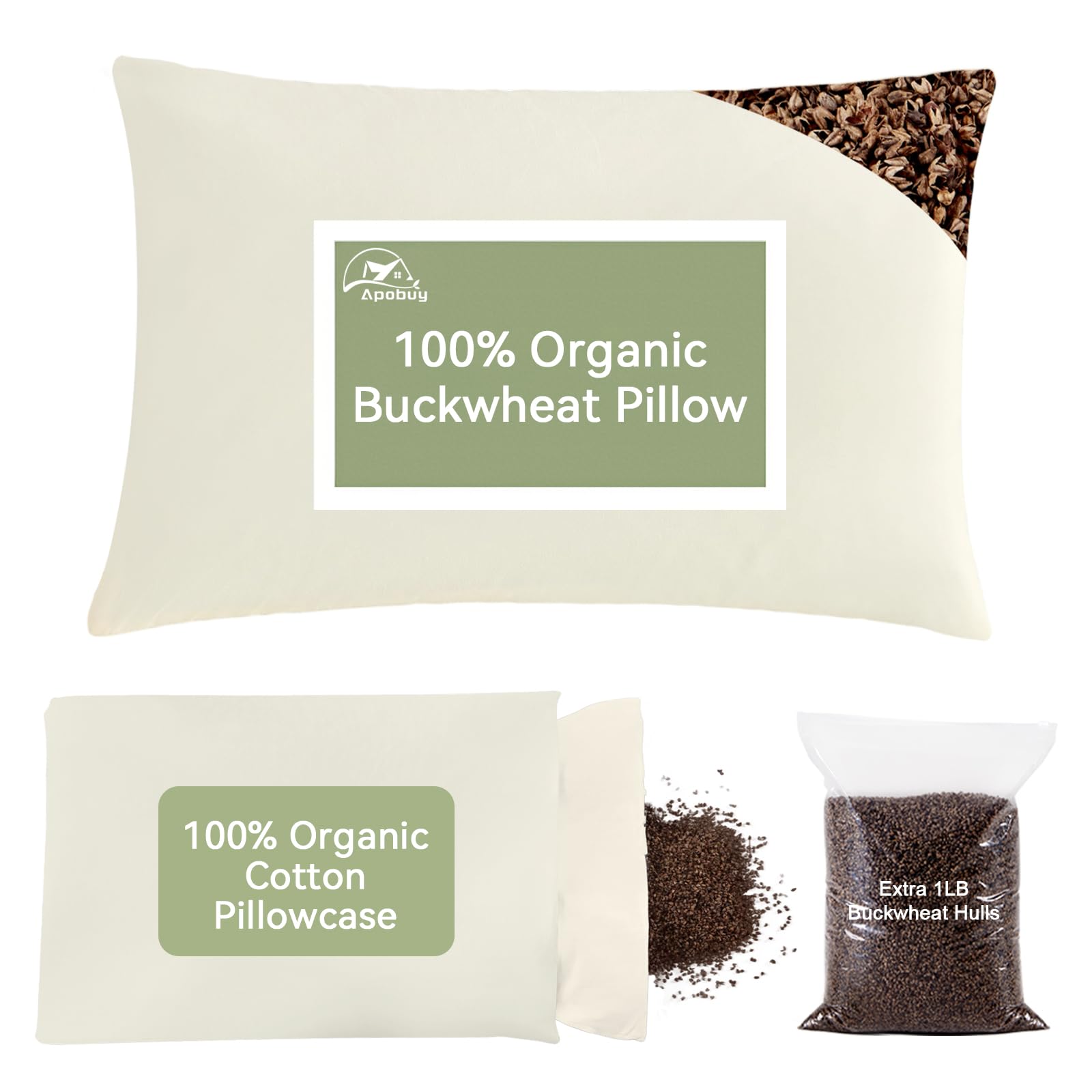 APOBUY Mioto Organic Buckwheat Pillow