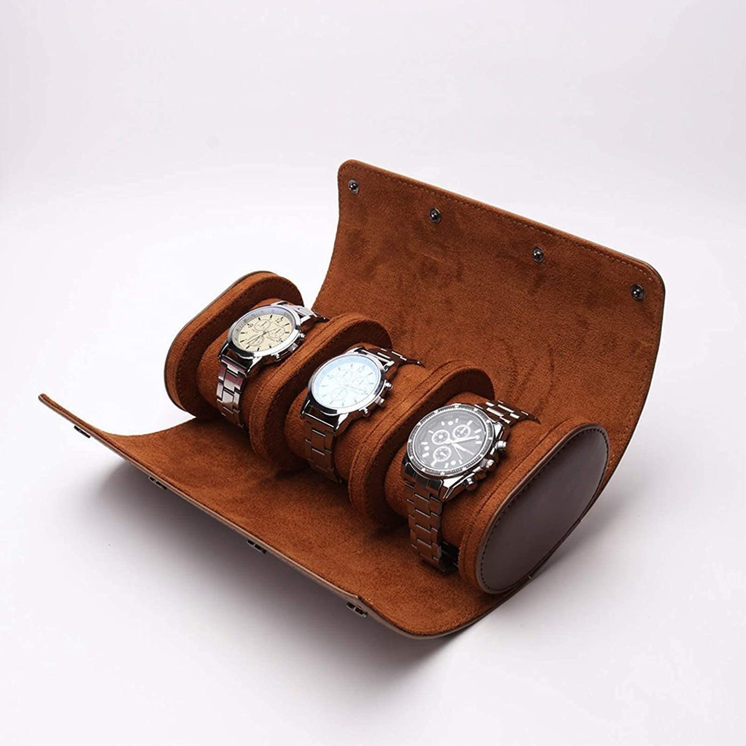 Caja Para Relojes, Estuche Para Relojes, Expositor De Relojes Con 3 Ranuras, Estuche De Cuero Para Relojes De Viaje, Organizador Enrollable, Estuche Para Guardar Relojes, Expositor Para 3 Relojes, Or