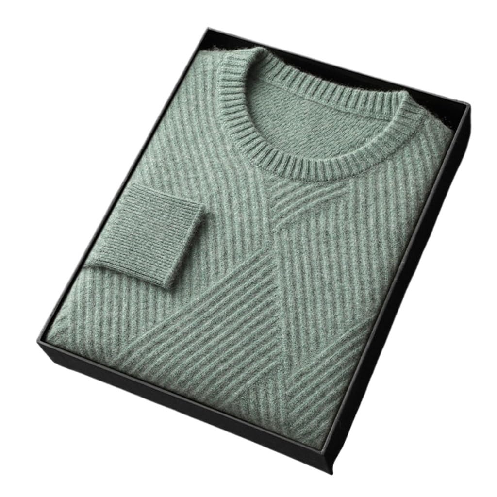 Pull ample à manches longues en tricot de laine col rond chaud