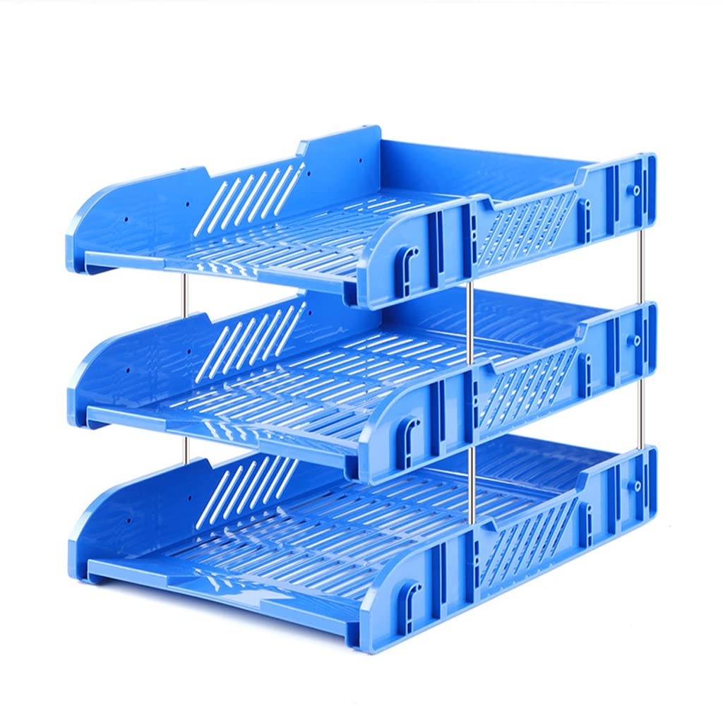 Mehrfarbiger Zeitschriftensammler aus Kunststoff, mit 3 Ebenen, Schreibtisch-Organizer für Zuhause, Büro, Schule, langlebige Aufbewahrungslösung, stilvoll und funktional (A)