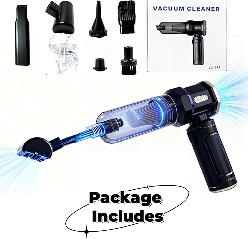 Miniatura 7 de Aspiradora de mano para automóvil, aspiradora de 12000 Pa y plumero de aire, aspiradora de mano inalámbrica portátil con motor sin escobillas y