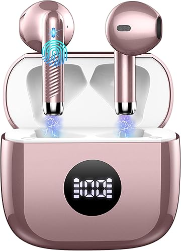 Miniatura 1 de Auriculares inalámbricos, Bluetooth 5.3, pantalla LED de potencia, auriculares estéreo de bajos, auriculares Bluetooth con cancelación de ruido,