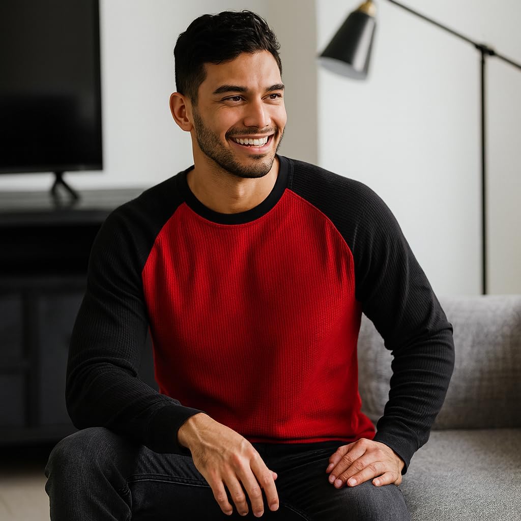 BROOKLYN'S BEST Mens Thermal Shirts - Long Sleeve Crew Neck Thermals for Men - Assorted Colors