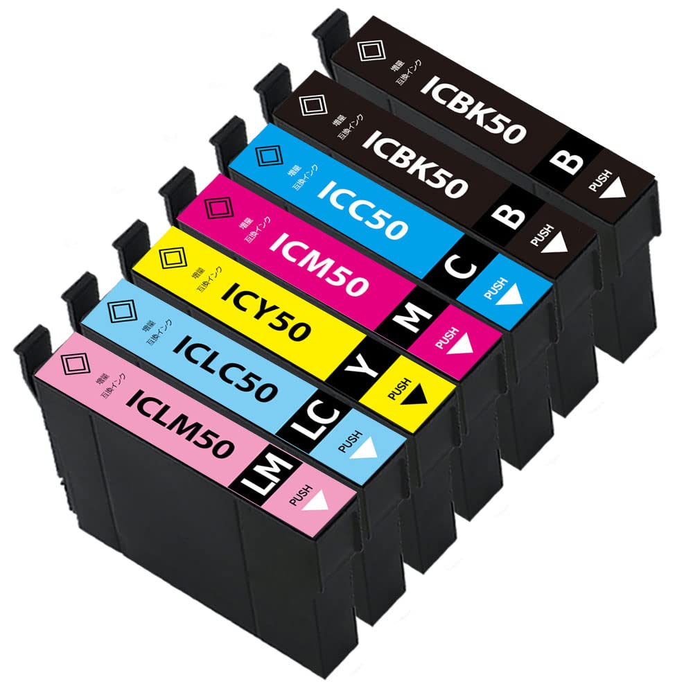 Amazon.co.jp: エプソンIC50インク IC6CL50互換インクカートリッジ 6色